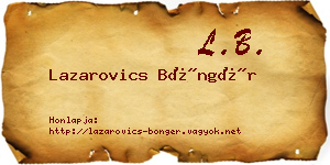 Lazarovics Böngér névjegykártya